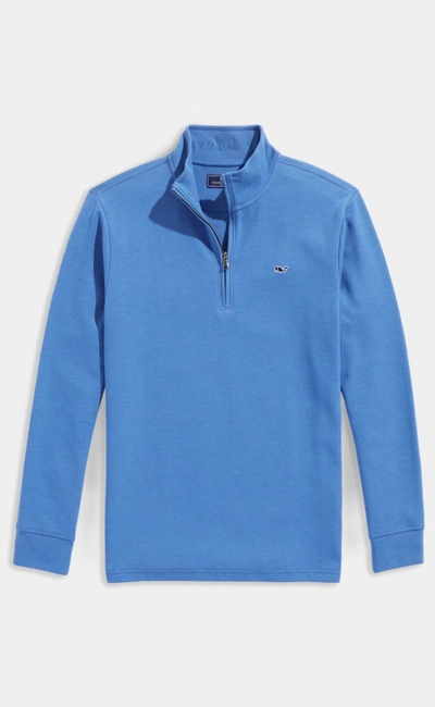 Vineyard Vines Saltwater Quarter Zip Long Sleeve Sweatshirt In Hull Blue
