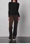 AVENUE MONTAIGNE CORDUROY STRAIGHT LEG PULL ON PANT IN BROWN