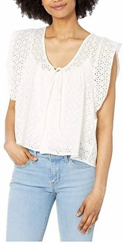Bishop + Young Nadia Flutter Sleeve Top In White