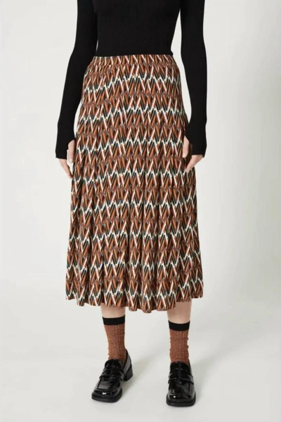 Attic And Barn Woman Midi Skirt Tan Size 10 Viscose In Multi