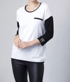 Angel 2-tone Sweater In White/black In Multi
