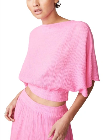 Stateside Gauze Drape Top In Cotton Candy In Pink