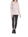 LOVE TOKEN GABBY LADDER SLEEVE SWEATER IN BEIGE