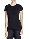 Majestic Soft Touch Flat Edge S/s Crew Neck Tee In Black In Noir