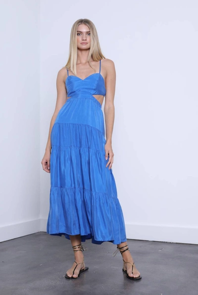Karina Grimaldi Alex Solid Dress In Royal In Blue