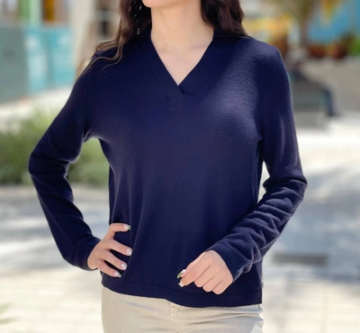 Marc Cain Knit Sweater In Navy In Blue