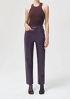 Agolde 90s Pinch Waist High Rise Straight Recycled Leather Jeans In Multi