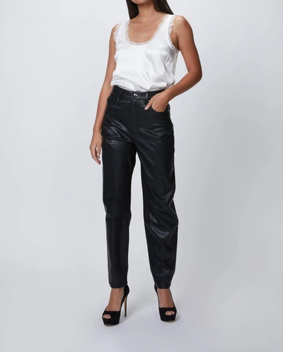 Weworewhat Dani Boyfriend Leather Pants In Black