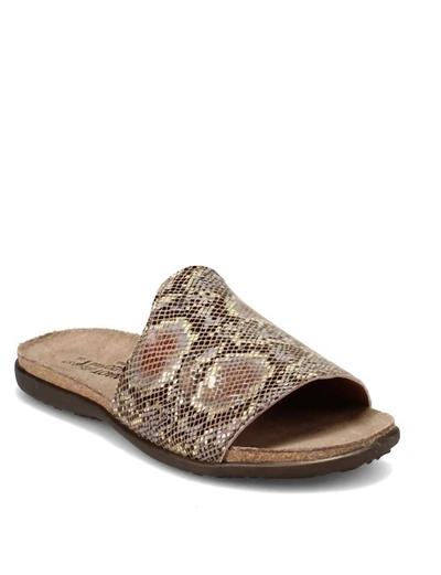 NAOT WOMEN'S SKYLAR SANDAL IN GOLD PYTHON
