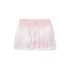 Pj Harlow Mikel Satin Boxer Short With Draw String In Blush In Pink