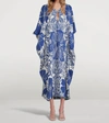 CAROLINA K Xime Kaftan In Etched Flower Blue