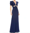 Mac Duggal Cutout Column Gown In Blue