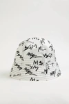 MSGM LOGO-PRINT BUCKET HAT IN WHITE
