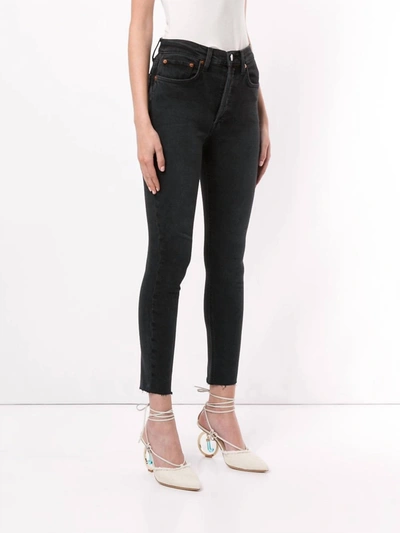 Re/done 1893whrac High Rise Ankle Jean In Faded Black