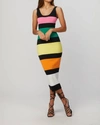 By Johnny Multi Stripe Dress In Black/multi Stripe In Multi