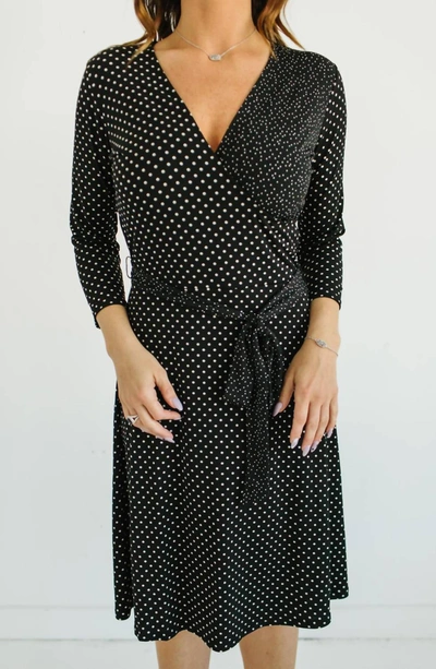 Leota Classic Dot Wrap Dress In Black