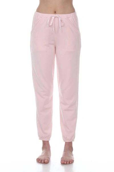 Pj Harlow Blythe French Terry Sweat Pant With Satin Waistband And Trim In Blush In Pink