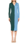 Alexia Admor Gemini Long Sleeve Sweater Dress In Emerald/ Blue