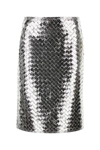Bottega Veneta Intrecciato Lamb Leather Metallic Skirt In Silver