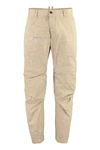 Dsquared2 Distressed-effect Cotton Cropped Trousers In Sand