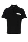 Palm Angels Logo Printed Polo Shirt In Black