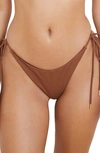 House Of Cb Tie Side Bikini Bottoms In Chocolate