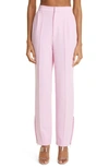 Lapointe Zip-hem Straight-leg Tailored Crepe Track Pants In Blossom