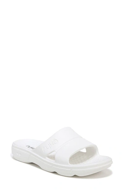 Ryka Women's Restore-slide Sport Slides In White