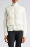 MONCLER MIXED MEDIA QUILTED DOWN CARDIGAN