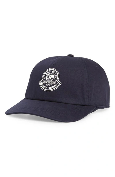 Moncler World Boxing Championship Cotton Twill Baseball Cap In 77b