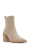 Aldo Bethanny Pointed Toe Block Heel Bootie In Bone