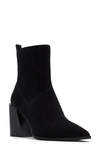 Aldo Bethanny Pointed Toe Block Heel Bootie In Black Leather
