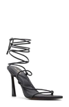 Aldo Melodic Pointed Toe Ankle Wrap Sandal In Black