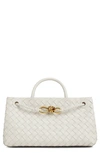 Bottega Veneta Small East West Andiamo Shoulder Bag In White