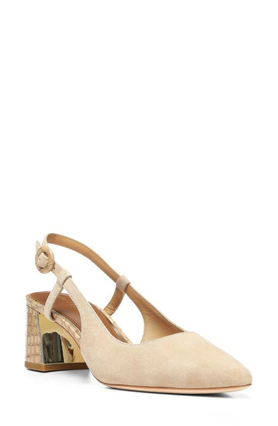 Donald Pliner Song Slingback Pointed Toe Pump In Sand Suede
