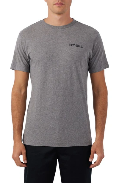 O'neill Crested Graphic T-shirt In Heather Grey
