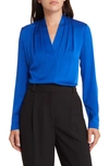 Kobi Halperin Nellie Silk-blend Pleated Blouse In Steel Blue