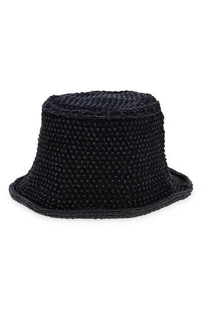 Eckhaus Latta Field Cotton Bucket Hat In Black