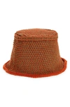 Eckhaus Latta Field Cotton Bucket Hat In Persimmon