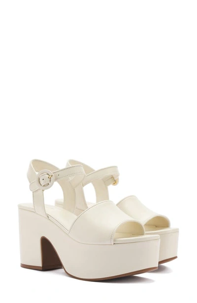 Larroude Women's Miso Ankle Strap Platform High Heel Sandals In Ivory