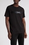 Moncler Gradient Logo Cotton Graphic T-shirt In Black