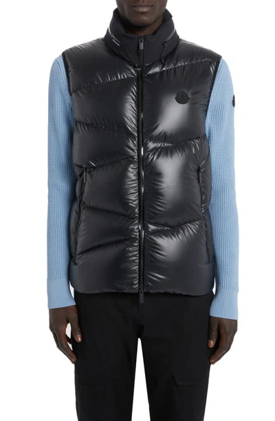 Moncler Tago Quilted Recycled Polyester Down Vest In 999 Black