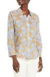 NIC + ZOE MIDDAY MEADOWS CRINKLE COTTON BUTTON-UP SHIRT