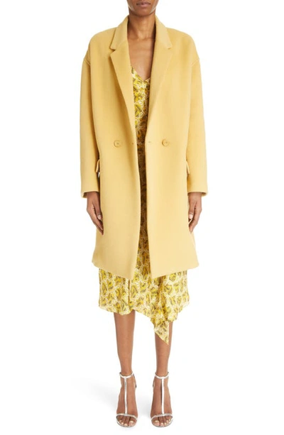 Isabel Marant Efegozi Double-breasted Wool Peacoat In Yellow