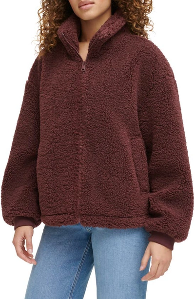 Levi's Zip Front Teddy Jacket In Rose Taupe