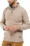 Barbour Nelson Essential Lambswool Quarter-zip Sweater In Brown