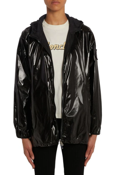 Moncler Jubba Glossy Nylon Hooded Jacket In 999 Black