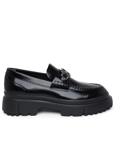 Hogan H629 Black Leather Loafers