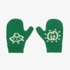 GUCCI BABY BOYS GREEN WOOL MITTENS