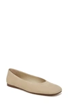 Vince Leah Leather Square-toe Ballerina Flats In Blonde